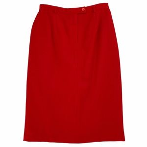 Vintage Red Wool Pencil Skirt